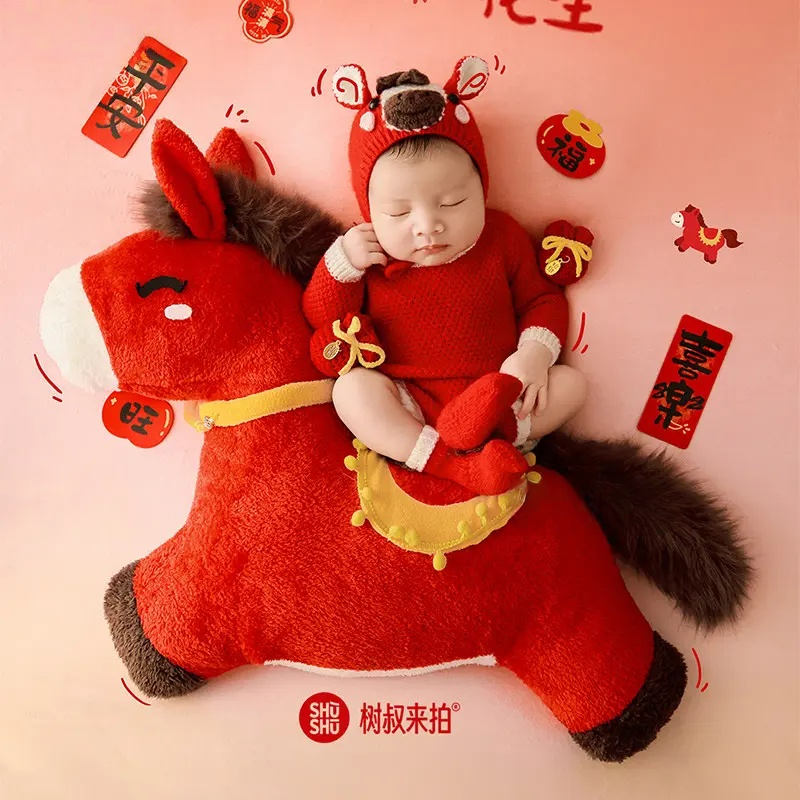 2026 Red Horse Theme Set - Newborn Photography Props - Image 4